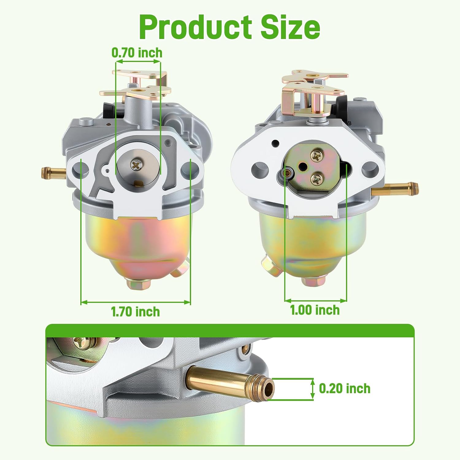 RUIXING OEM EA190V Carburetor for Subaru EA175V EA190V Yamaha MA175 MA190 2700PSI 3100PSI Pressure Washer, Manual Choke-Short