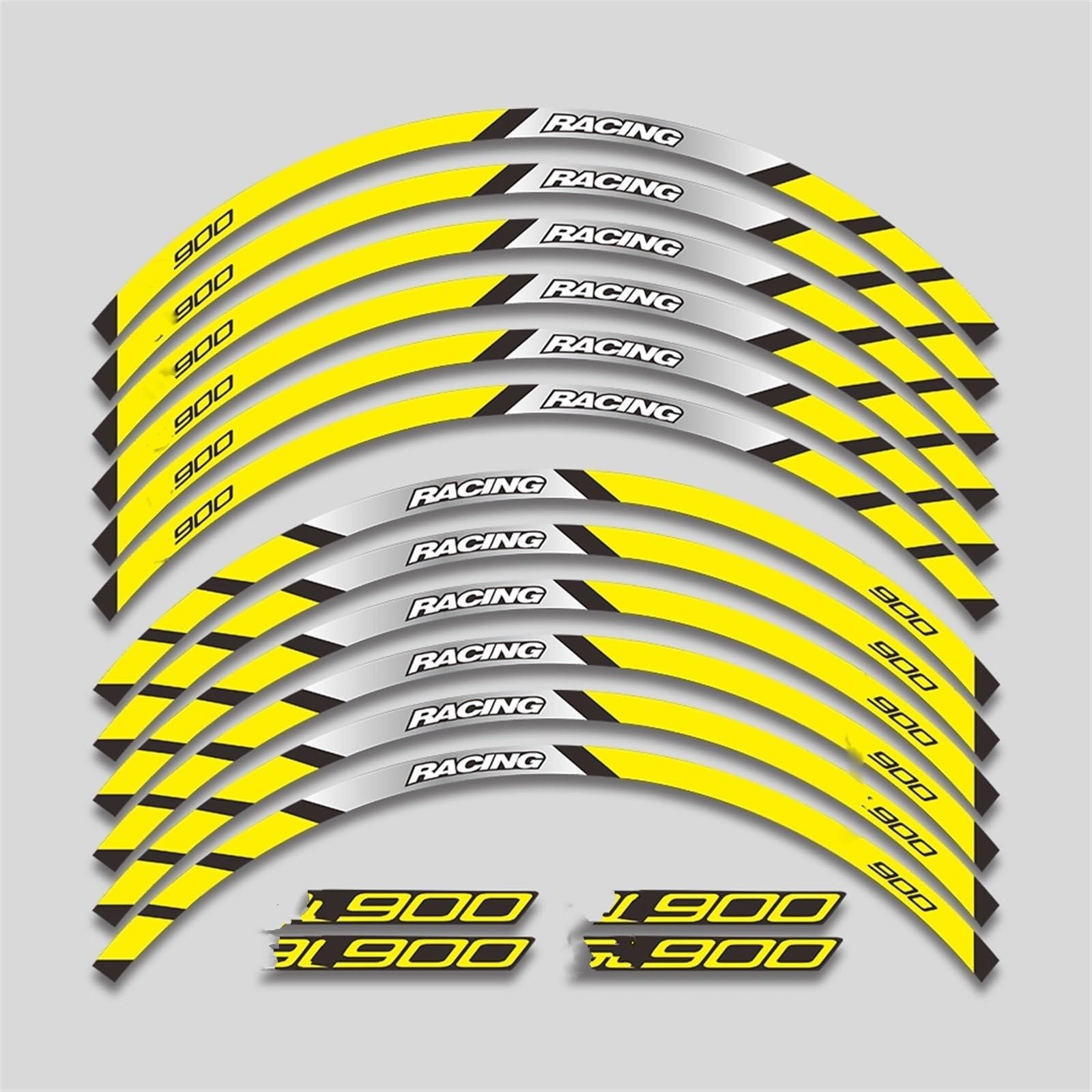 Motorcycle for Kawasaki Z900 Z 900 Front and Rear Wheel Hub Decal Set Improved Decoration Rim Reflective Stickers Decorative(Color16)