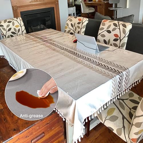 Miniatura 5 de Protector de mesa de comedor, cubierta de mesa transparente, mantel de PVC ecológico, tapete rectangular de plástico para escritorio, 60 × 9080 ×