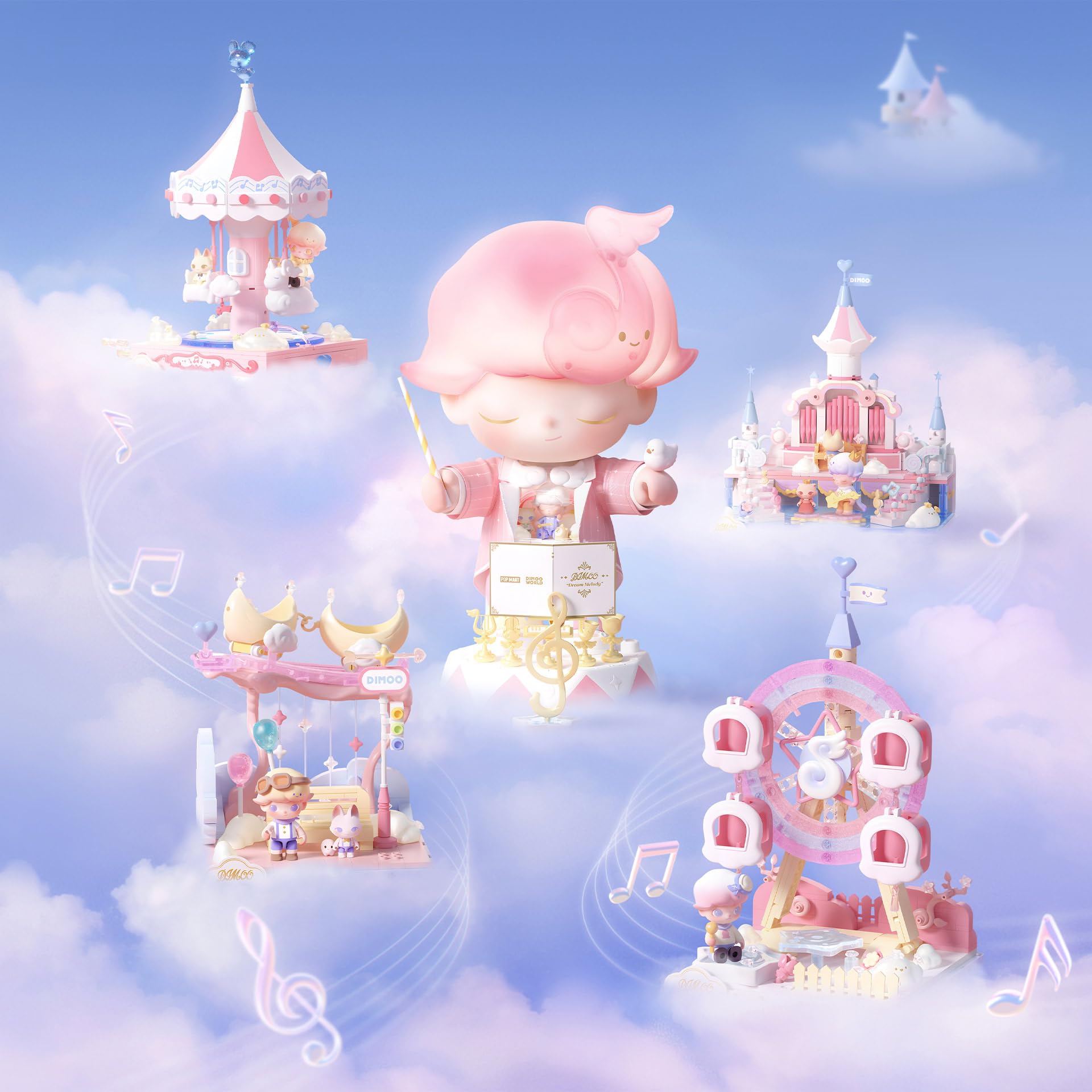 Amazon.com: POP MART DIMOO Dream Melody Series Blocks-Crescent