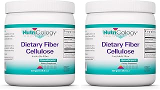 Dietary Fiber Powder - 2000mg Insoluble Fiber Supplement, Microcrystalline Cellulose Powder, Powdered Cellulose, Non-Fermentable, Hypoallergenic - 8.8 Oz (Pack of 2)