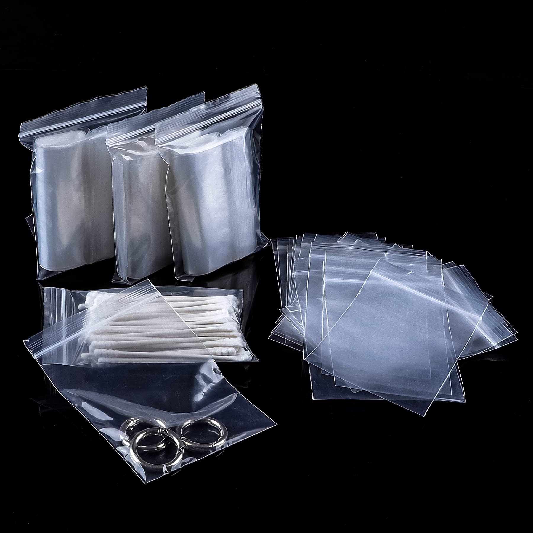 8x12cm Small Grip Seal Bags 100Pcs Mini Sealable Plastic Bags Clear