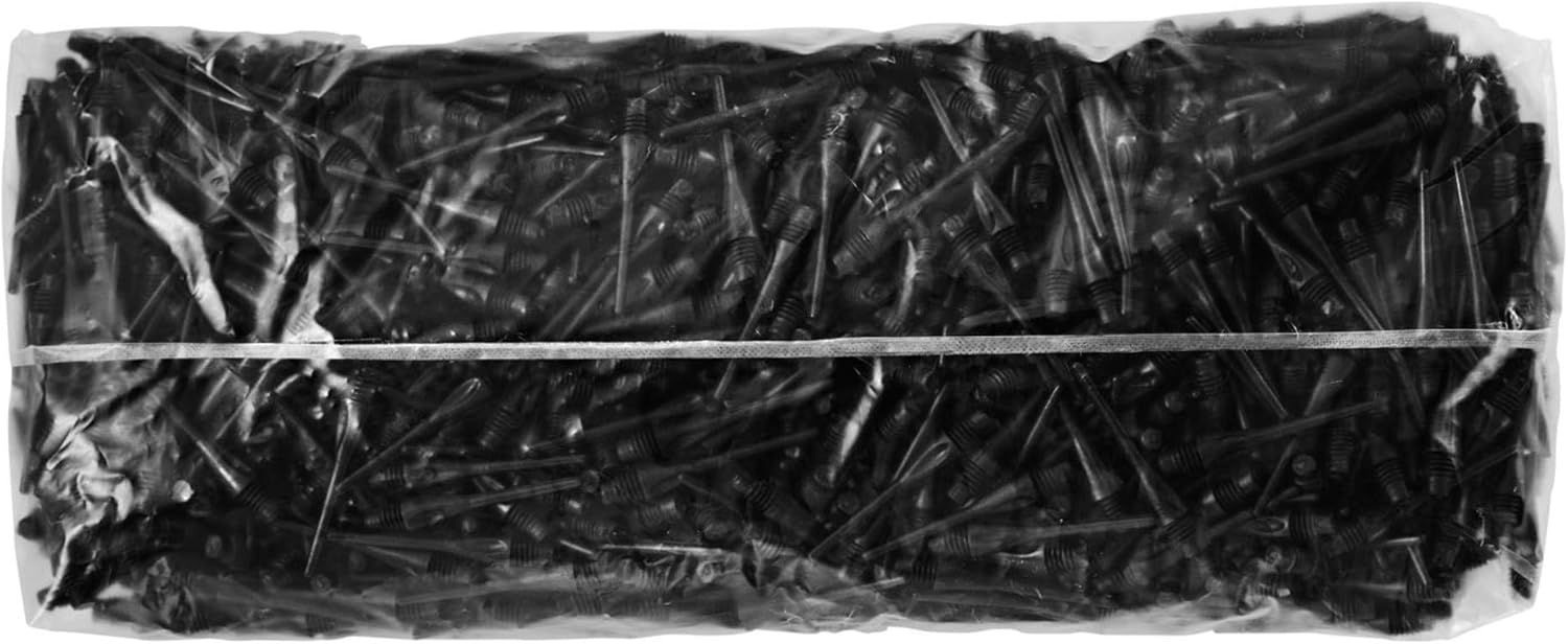 Viper Dart Accessory: Diamond 2BA Thread Soft Tip Dart Points, Black (500 and 1000 Packs)