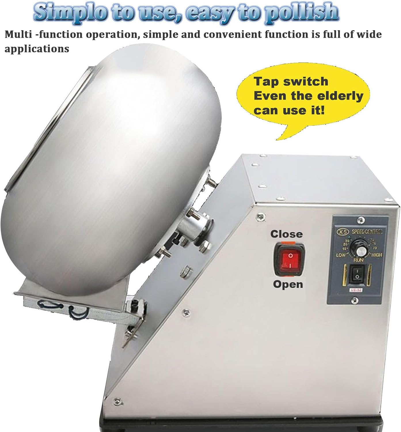 Commercial Machine,Small Sugar Coating Machine, Commercial Chocolate Coating Machine, Automatic Table Top Panning Coater for Coating Sugar Balls and Drying Chocolate,400mm