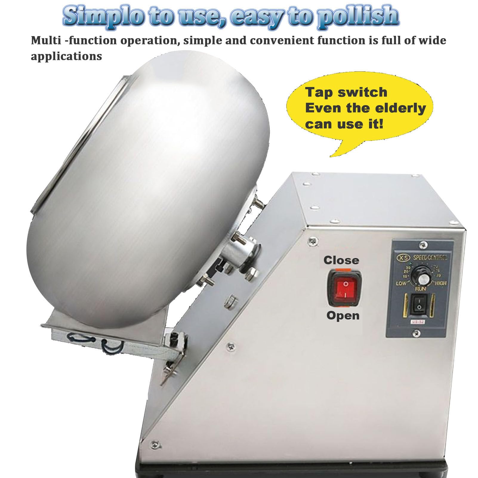 Máquina Comercial para Recubrimiento de azúcar de 300 mm, máquina automática para Recubrimiento y Pulido de tabletas, Caramelos, Pastillas y condimentos alimentarios. (300mm)