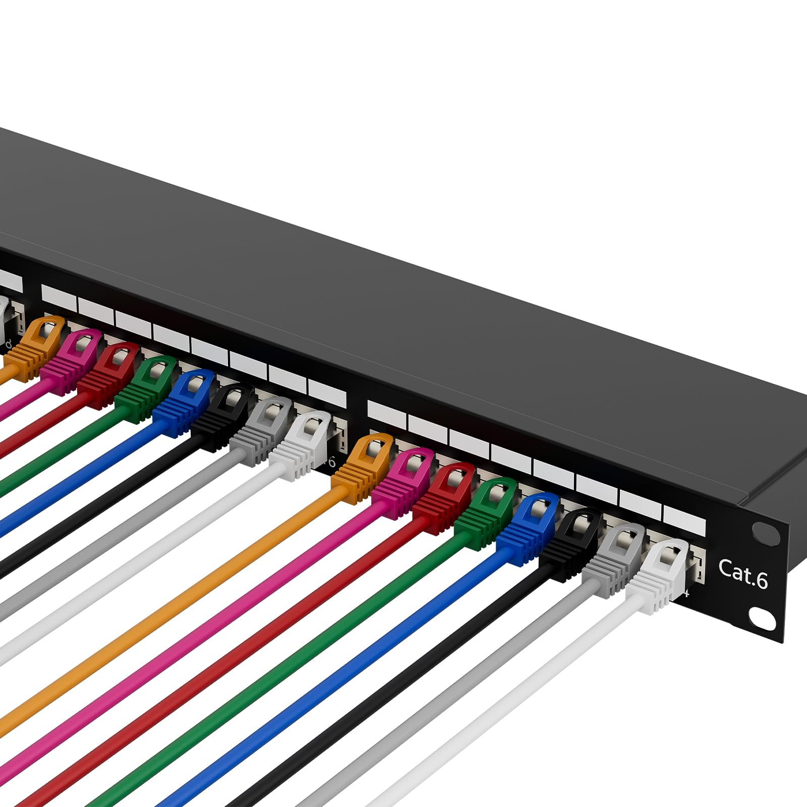 FGB CAT 6 Patchpanel Verteilerfeld 24 Port - RJ45-19" Zoll Rackeinbau Servermontage - Patchpanel Geschirmt Netzwerk-Patchpanel für Gigabit-Netzwerk-Switch