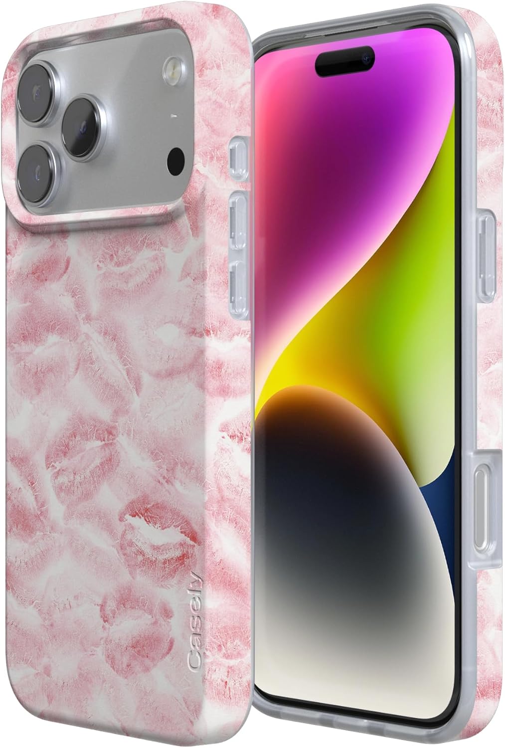 Casely iPhone 17 Pro Max Case | Sealed with a Kiss | Pink Lipstick | Compatible with MagSafe | Classic Ultra Slim Design