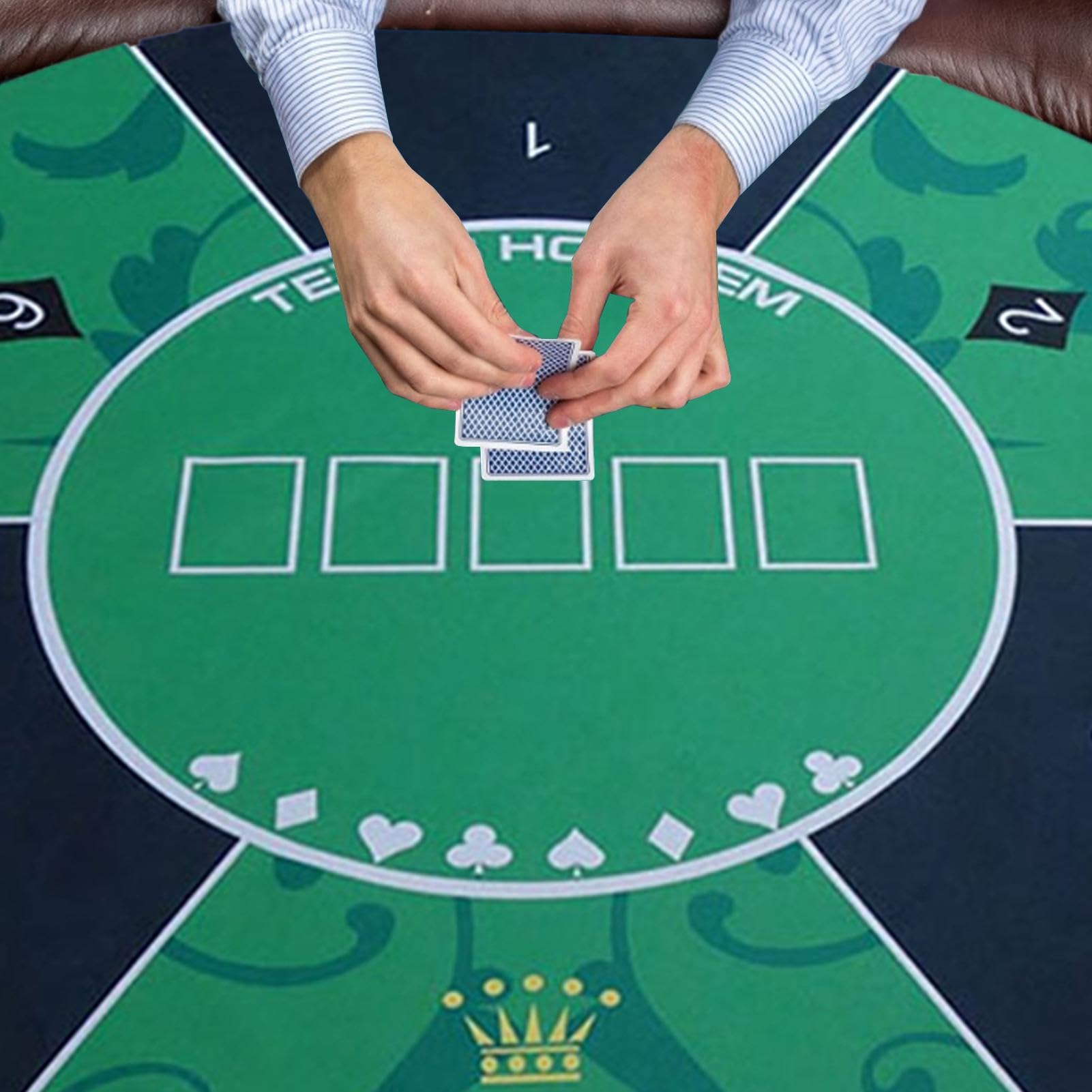Tappetino da poker Texas Hold'em, tappetino da poker in espansa di alta | qualità, antiscivolo, tavolo da poker pieghevole portatile con borsa per il trasporto, per serate di in famiglia