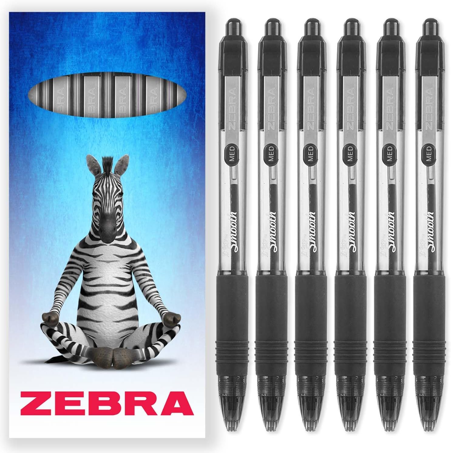 Zebra Pen Z-Grip Intrekbare Balpen Medium Point, 1.0mm, Blue Ink, 12-Pack