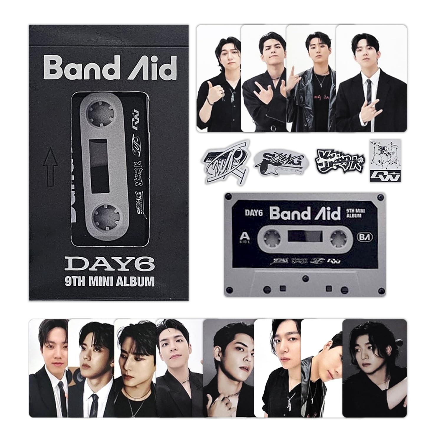 DAY6 - 9th Mini Album [Band Aid] (Platform Album Nemo Ver. - ROCK BAND ver.) Paper Package + QR Card + Photocard + Message Photocard + Sticker + 4 Extra Photocards