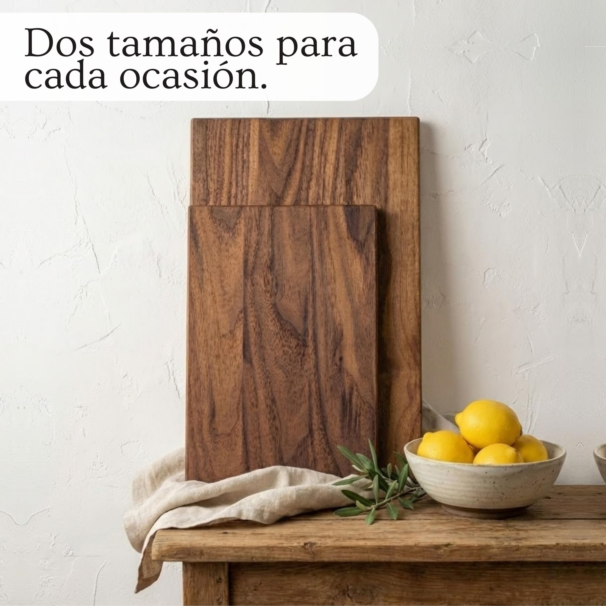 PAVLOVA’S Set de Tablas de Corte y Servicio en Nogal – 2 Piezas (40×25/30×20 cm) – Artesanía Suiza – Acabado en Aceite Alimentario – Caja de Regalo – Garantía 10 Años – Edición Limitada