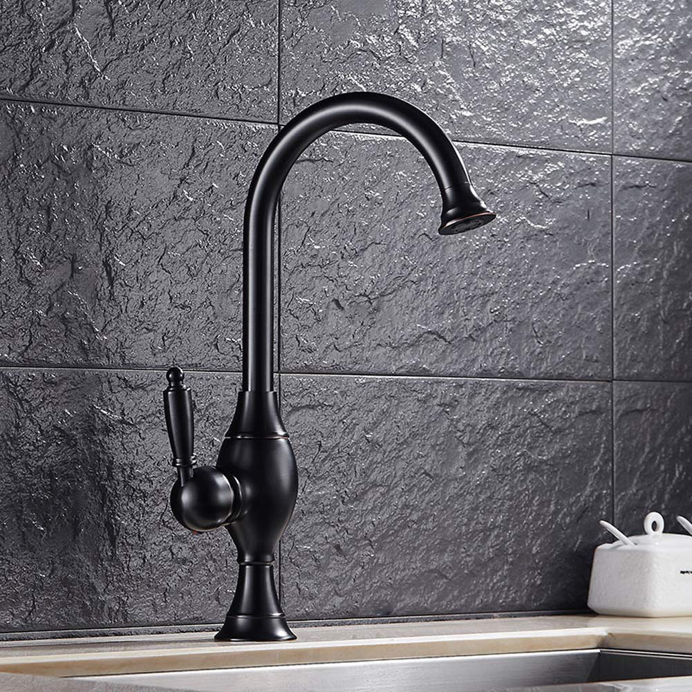 Robinet d'évier de cuisine country mitigeur nostalgia noir bronze