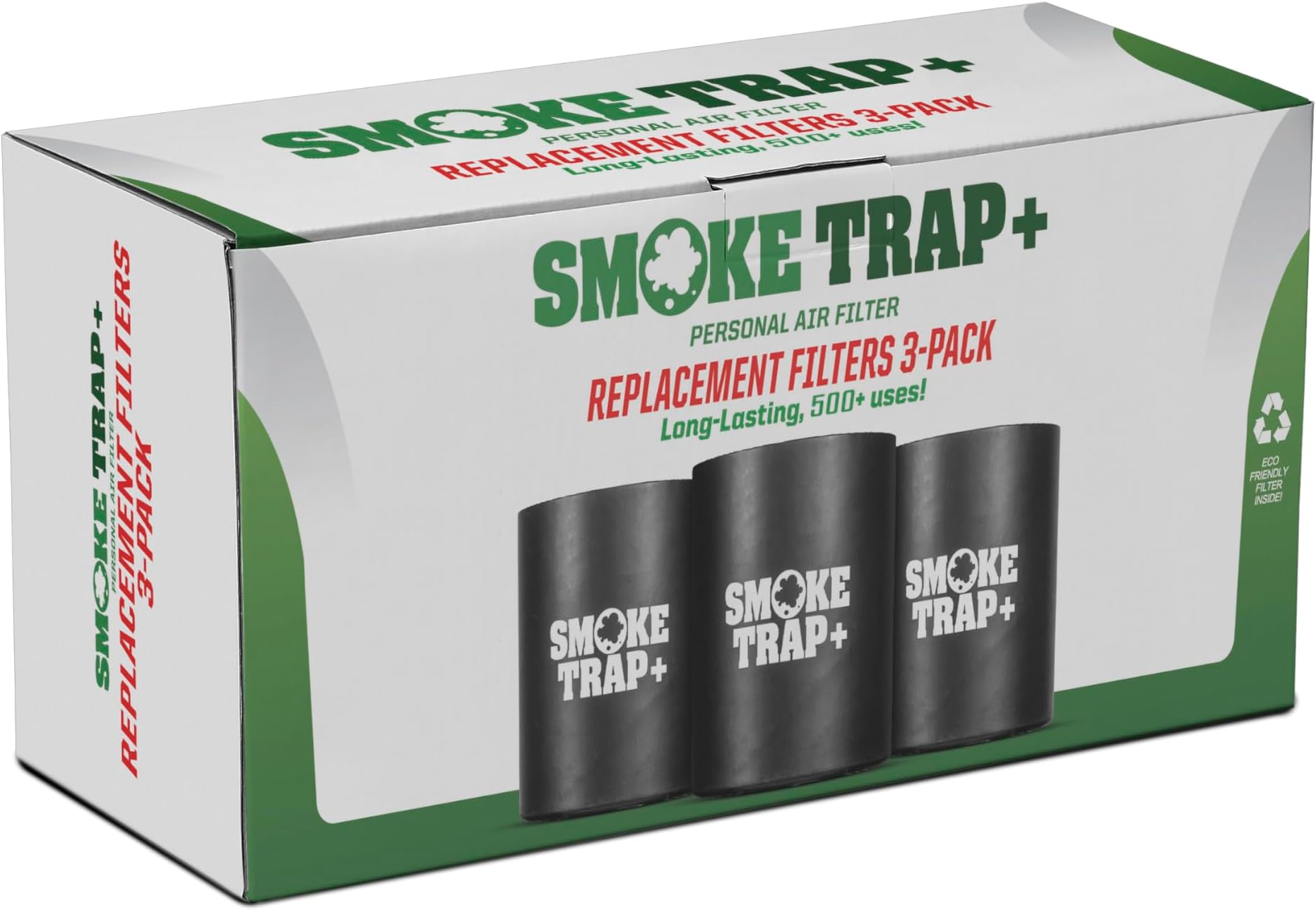 ECO Replacement Filter Cartridges For Smoke Trap - Triple Filters - Zero Plastic Waste - Maximum Air Flow - Long Lasting 500+ Exhales (3)