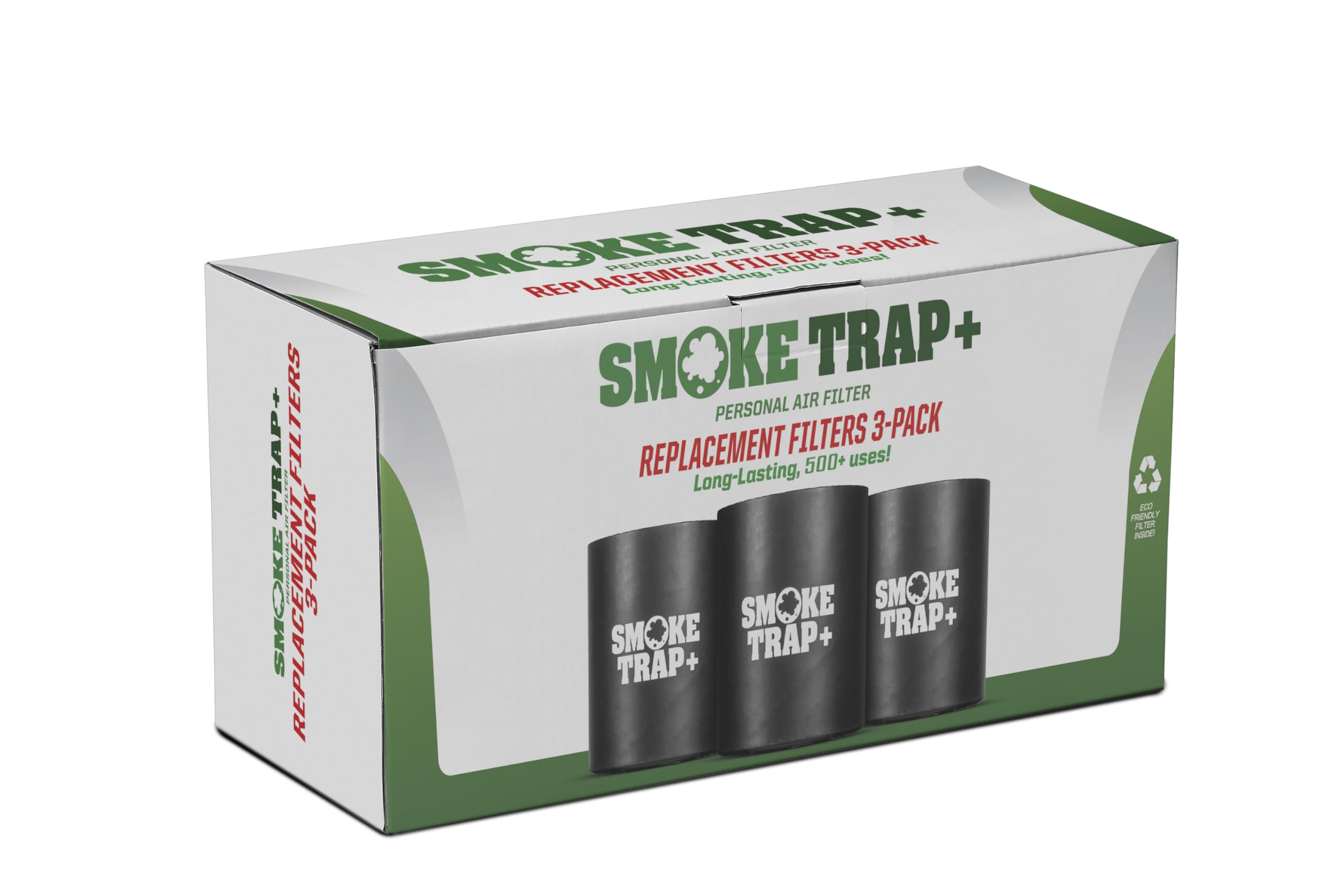 ECO Replacement Filter Cartridges For Smoke Trap + | Triple Replacement Filters - Zero Plastic Waste Replacement Filters - Maximum Air Flow While Exhaling - Long Lasting 500+ Exhales (3)