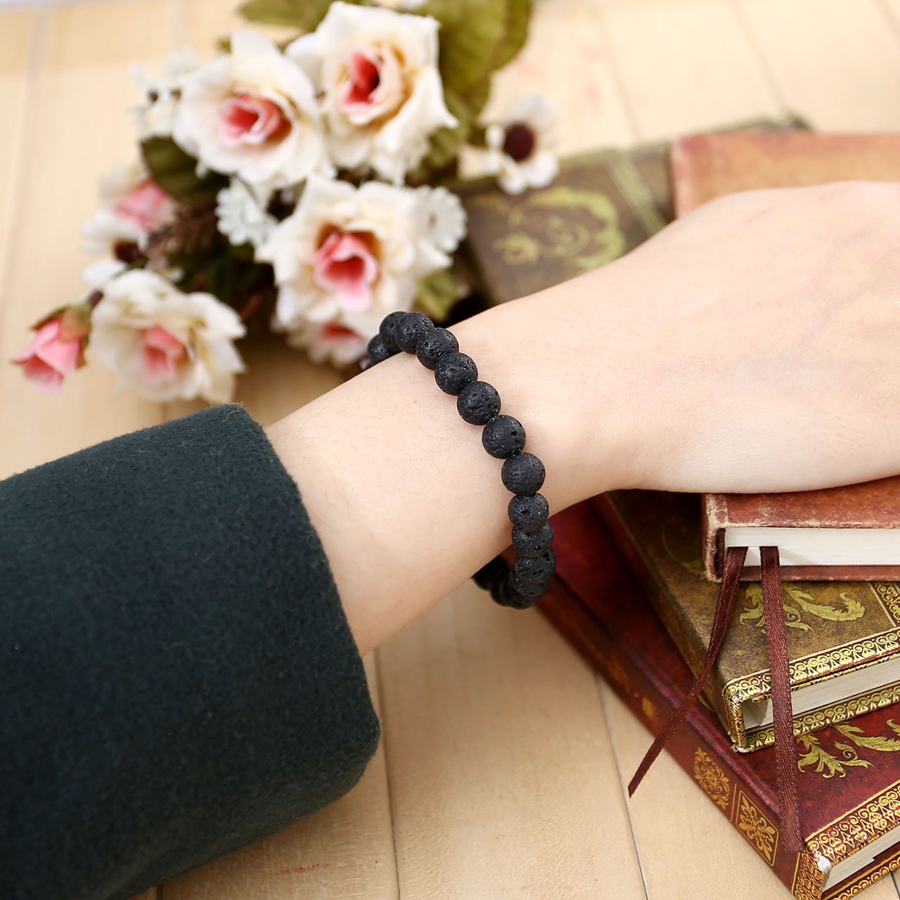 WZGWDC Kristallheilungsarmbänder für Frauen, 8 mm Naturstein-Reiki-Edelstein-Perlenarmband, Damen- und Herrenschmuck, Geschenke, Geburtstag, Weihnachten