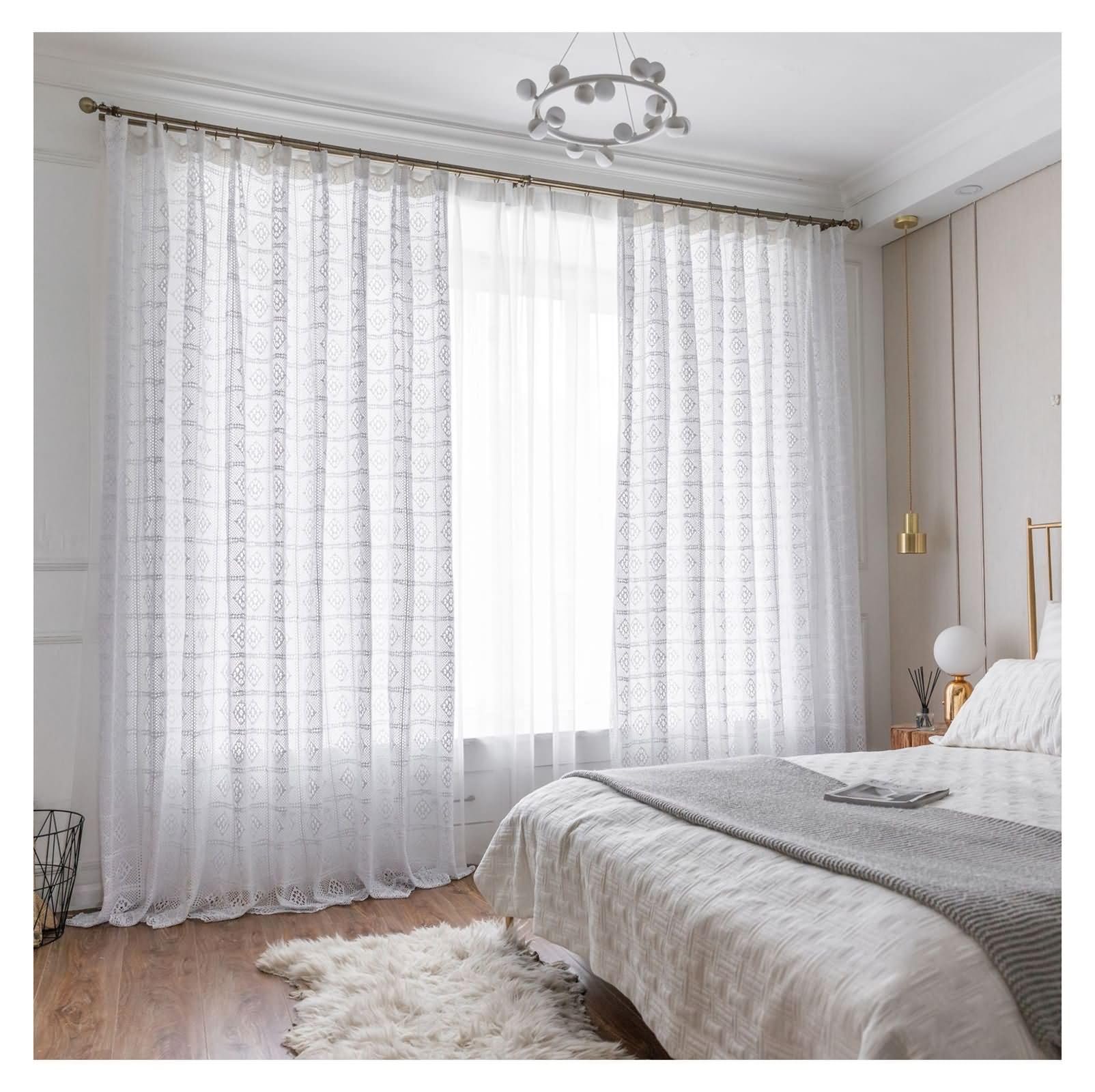 Cortinas De Tul Cortas Modernas Para Dormitorio, Cortina Transparente De Poliéster De Tul De Gasa Elegante Para Sala De Estar, Habitación De Niños ALBO 400x170 Cm Comprar A Buen Precio - Entrega