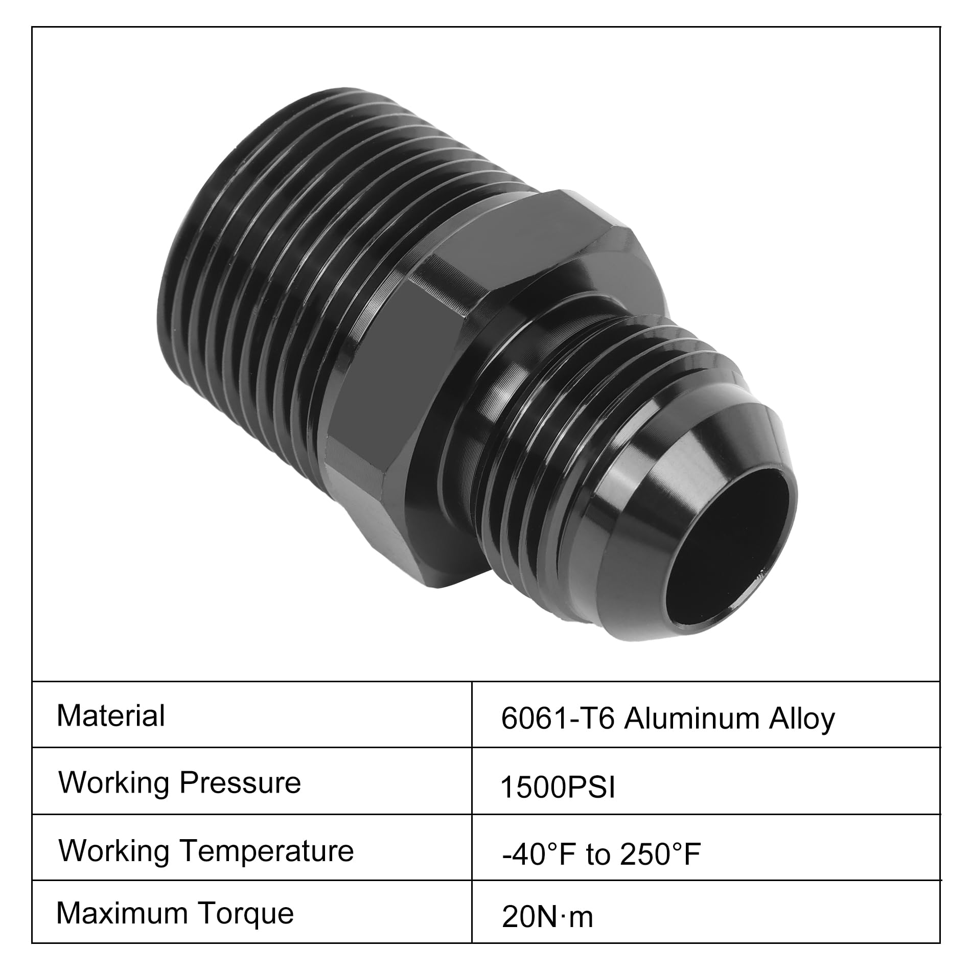JEGS AN To NPT Straight Adapter Fitting [-10 AN Male To 3/8 In. NPT - Foto 9