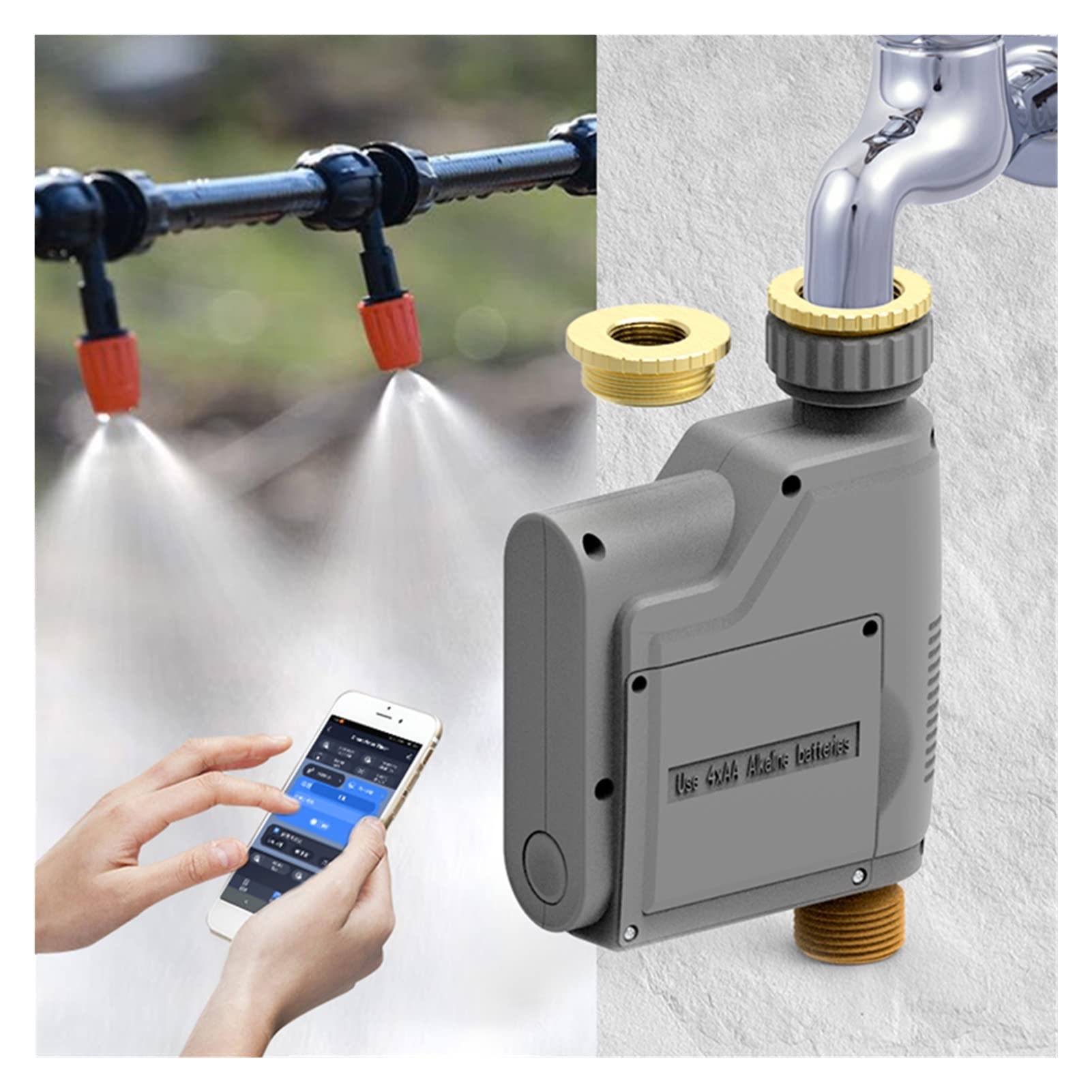 Valvola wireless Valvola di irrigazione Timer PROGRAMMABILE Rubinetto del tubo flessibile dell'acqua Smart Sprinkler Timer con flussometro ad acqua Hub