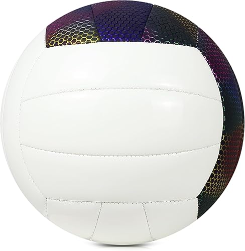 Miniatura 2 de EVZOM Balón de voleibol que brilla en la oscuridad tamaño 5, pelotas de voleibol reflectantes de cuero brillante, regalo para niños, hombres,