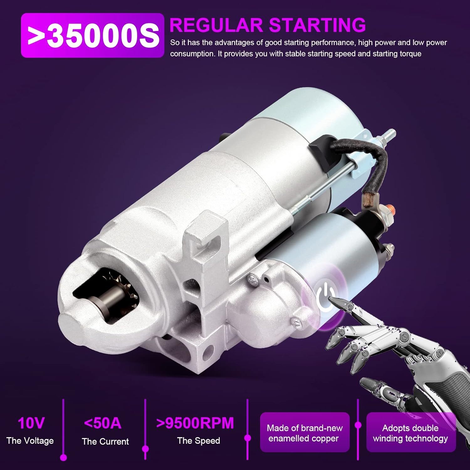 New Starter Replacement for Firebird 2Door 5.7L Trans Am 1998-2002 for Camaro 2Door 5.7L Z28 1998-2002, AZHZ Electrical Starter SDR0042