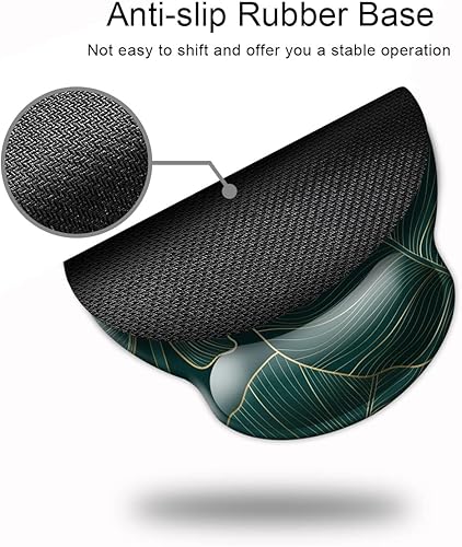 Miniatura 4 de DOOKE - Alfombrilla ergonómica para mouse con soporte para muñecas, almohadilla para muñecas con base de goma antideslizante con portavasos para