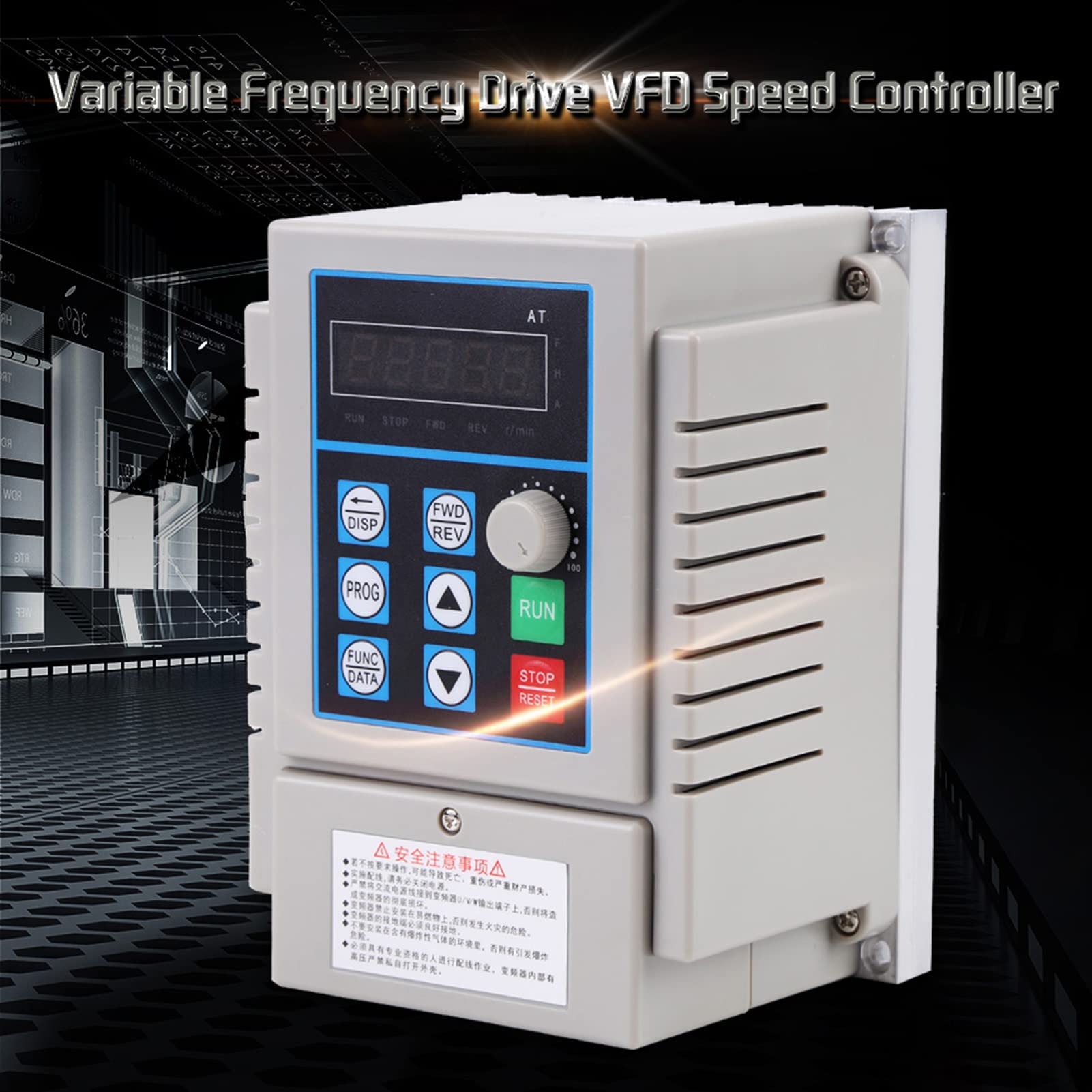 VFD 0.45KW, Variador de Frecuencia, Convertidor Inversor de Accionamiento de Motor VFD de 220 VCA Controlador de Velocidad VFD para Motor de CA Monofásico (entrada Monofásica,