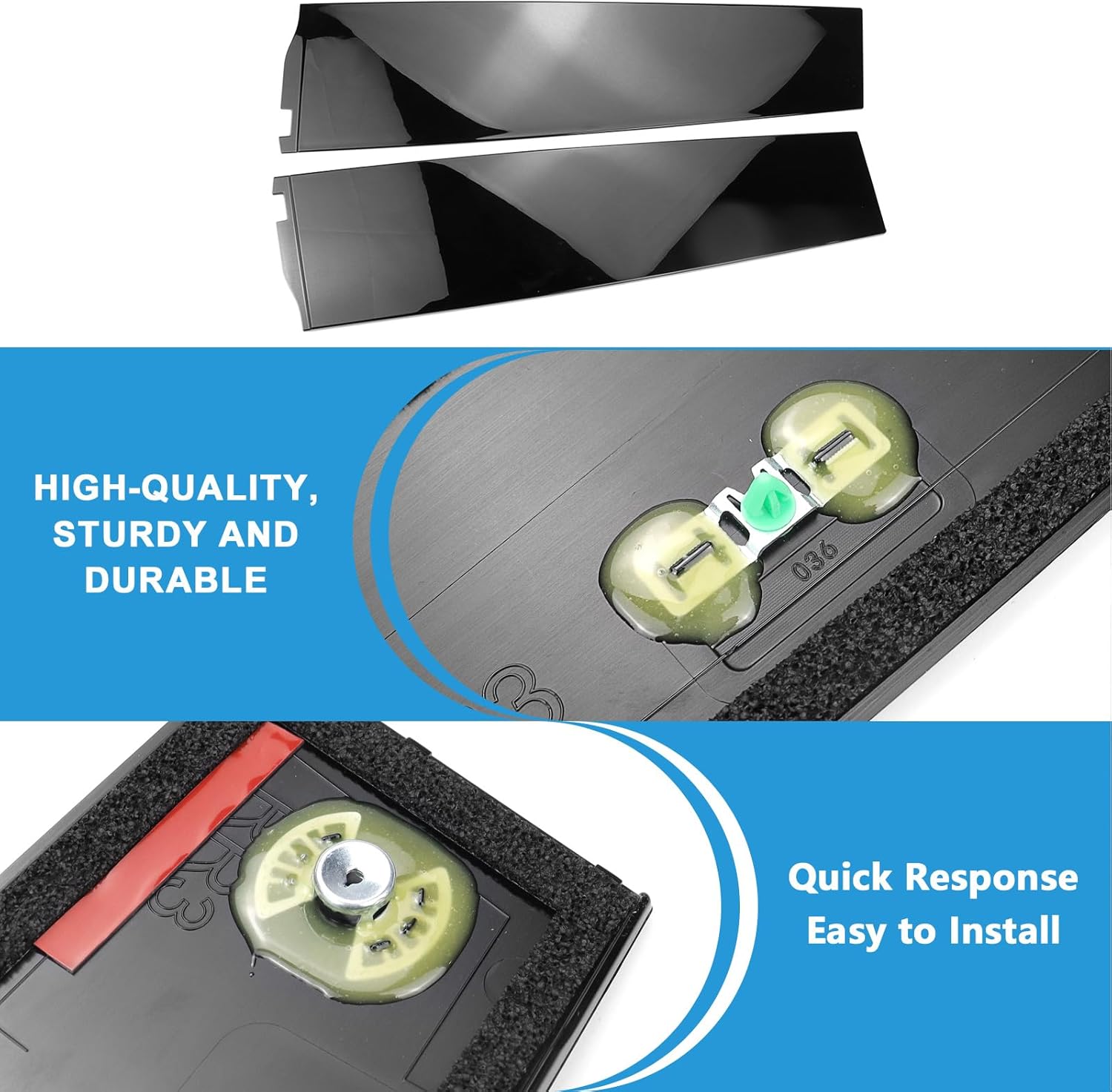 Rear Driver & Passenger Side Rearward Door Applique Compatible with 2015-2018 Cadillac Escalade ESV Chevy Suburban GMC Yukon XL Gloss Black Replaces 926-247 926-248