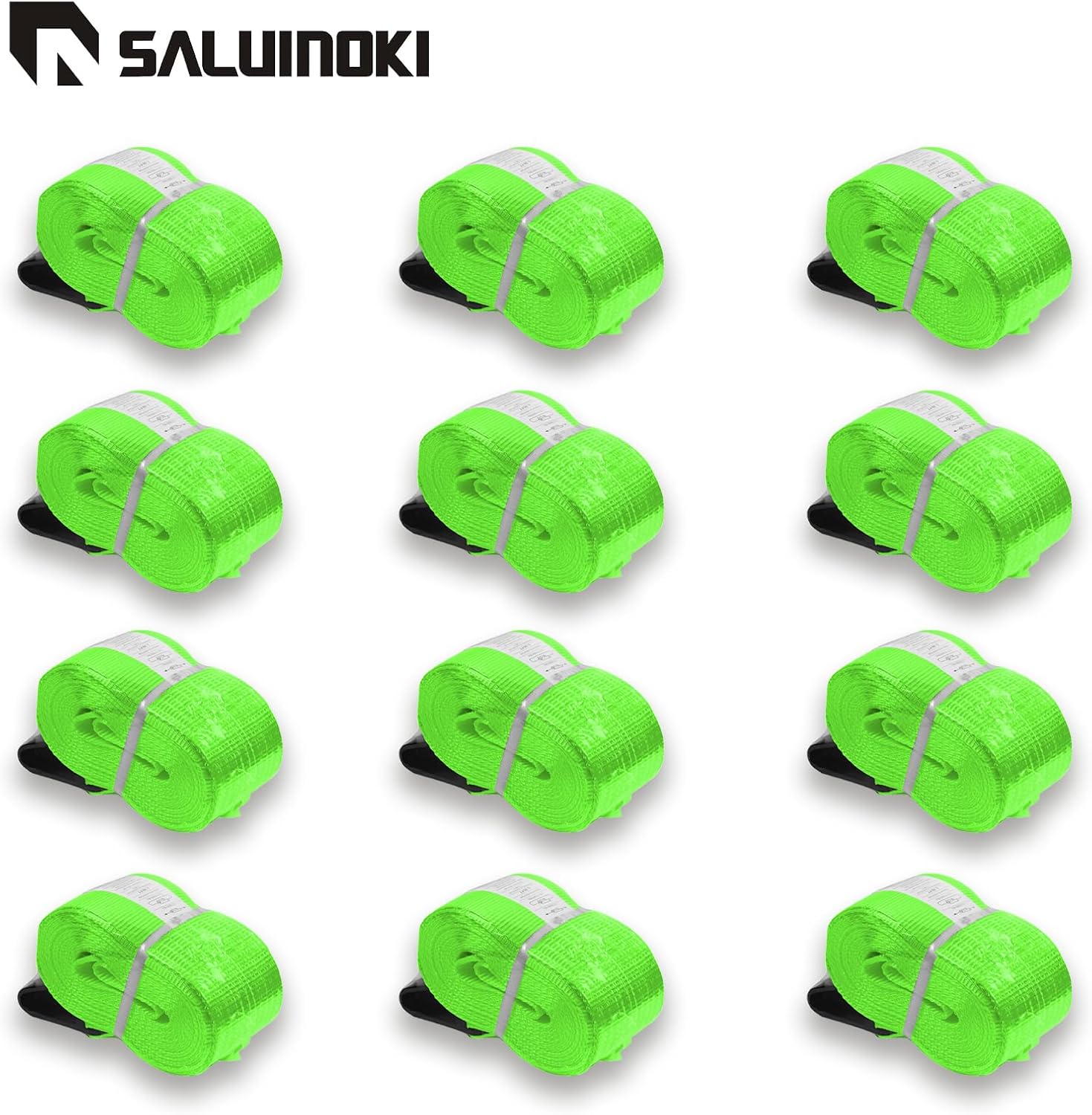 12Pack 4 inch Straps Flatbed Strap 4x30 Truck Strap for Flatbed Trailer Winch Strap Heavy Duty 4 inch Ratchet Straps Flatbed Green - Image 6