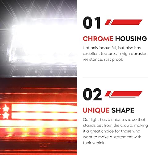 Miniatura 5 de Tresound Tercera luz de freno para Dodge Ram 1500 2500 3500 2009-2017 Lámpara LED de montaje alto (lente ahumada)