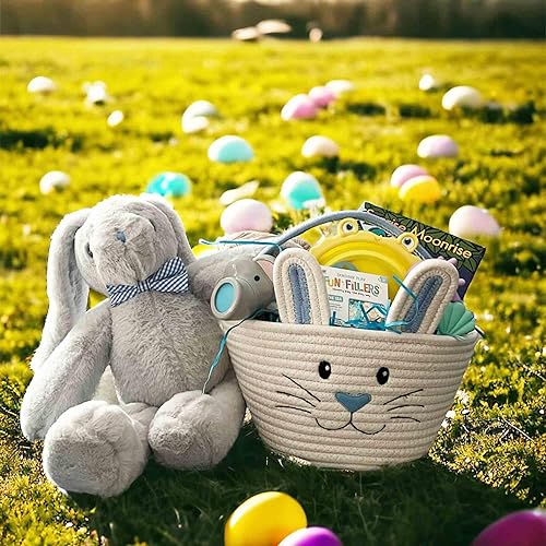 Miniatura 5 de DIBSIES Hoppity Floppity Bunny personalizado de 18 pulgadas (conejito gris con pajarita azul)