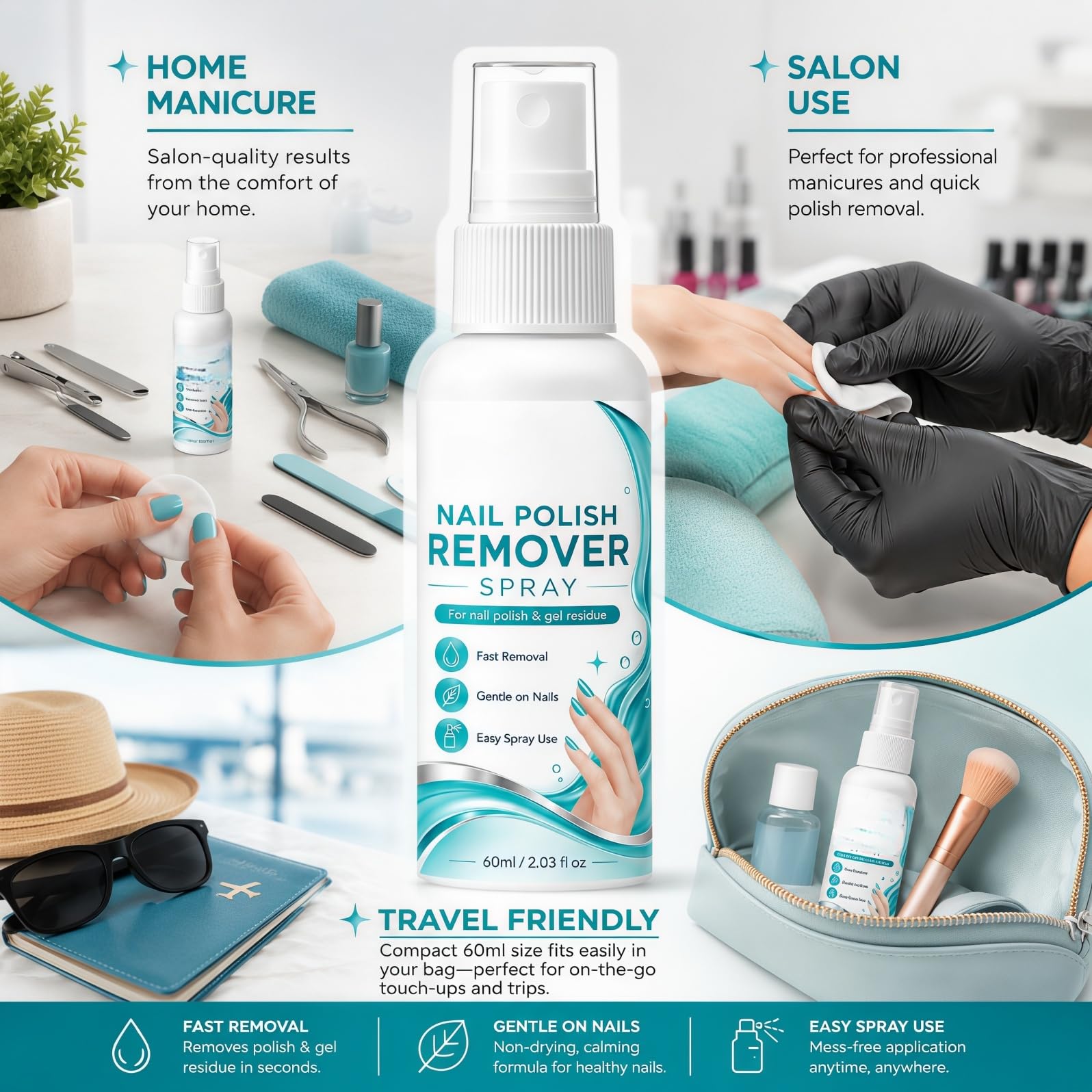 Removedor de esmalte de uñas, quitaesmalte para uñas postizas, elimina fácilmente el pegamento sólido y el pegamento de uñas de gel, acrílico y puntas de uñas artificiales, reducido (8 unidades)