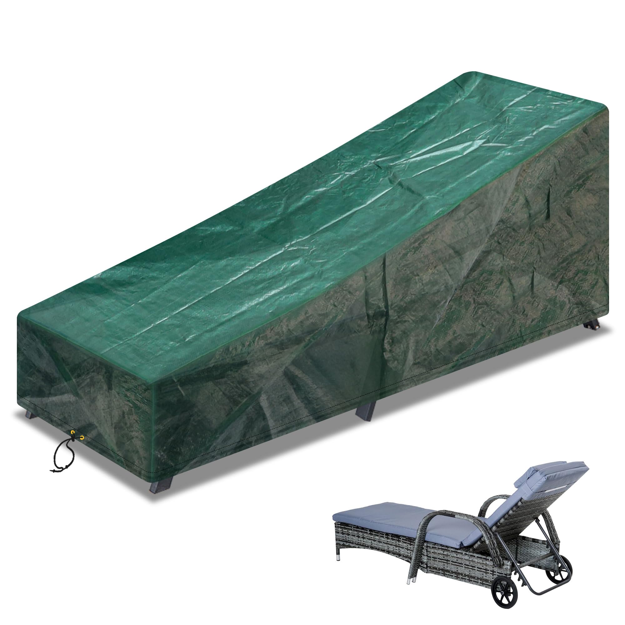 RICHIE Sun Lounger Cover, 220 * 80 * 35/55cm Waterproof Outdoor Garden Sunbed Cover