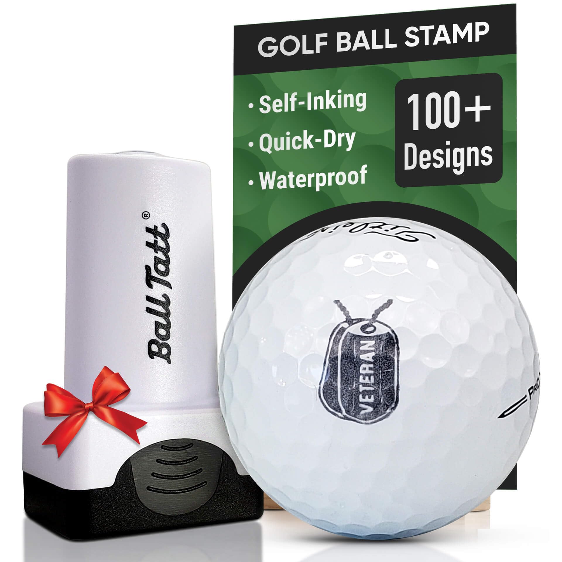 Ball Tatt - Golf Ball Stamp - Self-Inking Marker - Quick-Dry Permanent Marking Tool, No Leaks or Refills, Reusable & Waterproof Golfing Stamper -
