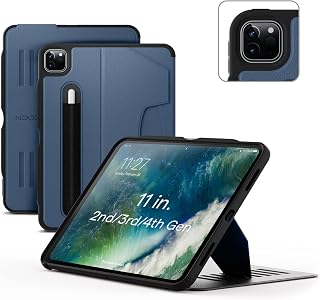 ZUGU iPad Pro 11 Case 2022/2021 / 2020/2018 4th & 3rd & 2nd & 1st Generation - Slim Protective Cover - Wireless Apple Pencil Charging - 8-Angle Magnetic Stand & Auto Sleep/Wake [Slate Blue]