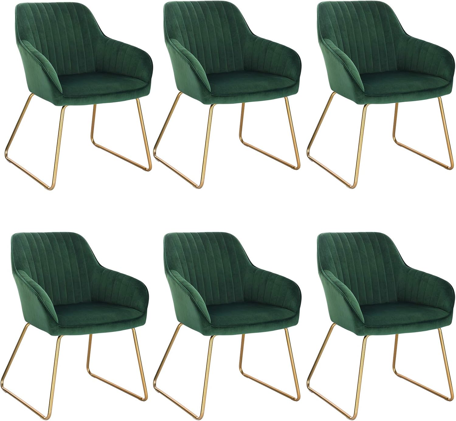 Fiximaster Esszimmerstühle 4er Set - Samt Polsterstühle Mit Goldenen Metallbeinen (Weiß)