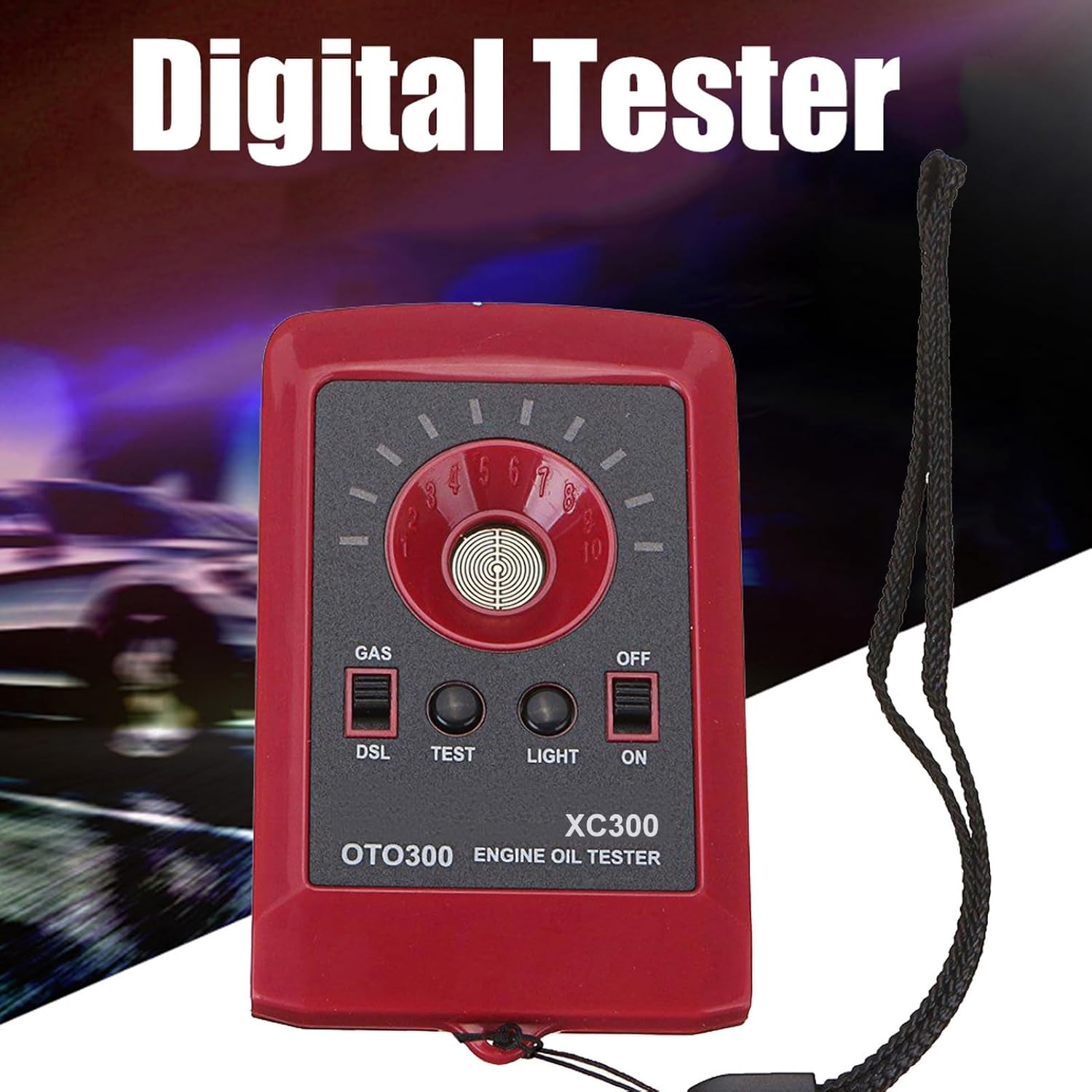 Eujgoov High Accuracy Digital Oil Quality Detector, Gas Fluid Analyzer for Engine with Calibration Function, Oil Safety Inspection, and Easy Carry Design (Red)