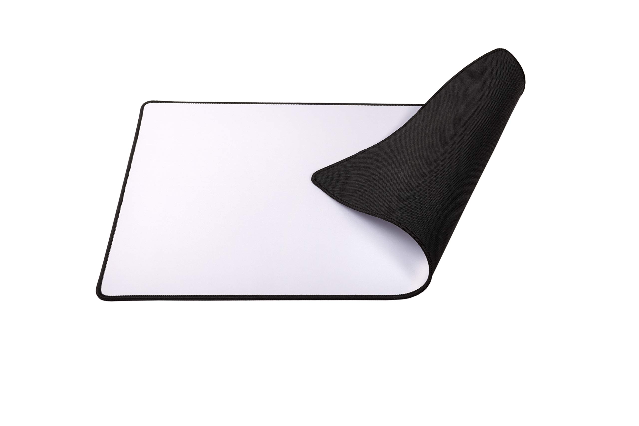 Arkero-G® Premium Spielmatte Weiss mit schwarz-genähtem Rand - (Stitched Edging) 60x36cm - selbst gestalten (Custom Playmat) - Schreibtischunterlage