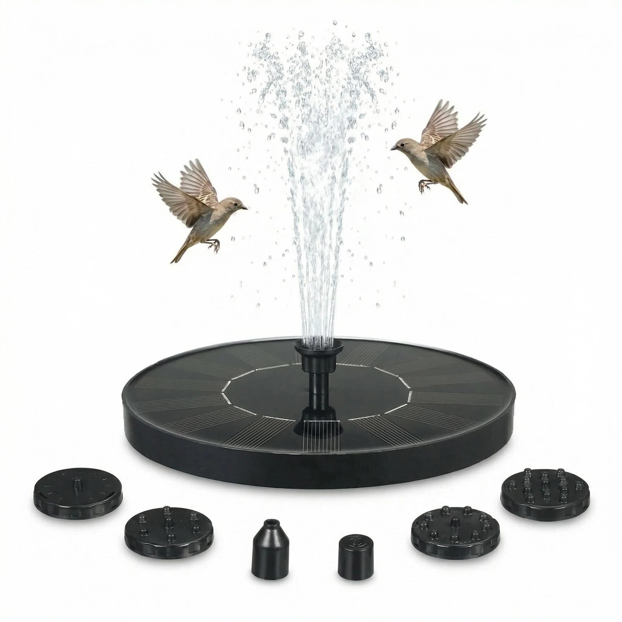 Solar Fountain Pump,Solar Powered Water Features with 7 Nozzles for The Garden, Floating Pond Pump for Bird Bath,Pool, Patio,Pond and Fish Tank