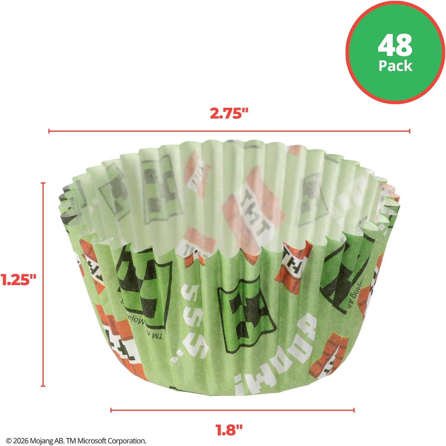 Minecraft Baking Cups | 48 Pack Cupcake Liners