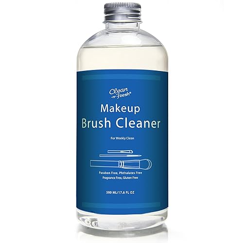 Limpiador de brochas de maquillaje de 17.6 onzas líquidas para cepillos, esponja y soplo, champú limpiador de lavado de limpieza profunda