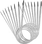 8-Piece Stainless Steel Circular Knitting Needles Set, 31.5 inch Crochet & Knitting Needles for Hats, Socks, Scarves (4.5mm, 5mm, 5.5mm, 6mm, 7mm, 8mm, 9mm, 10mm)