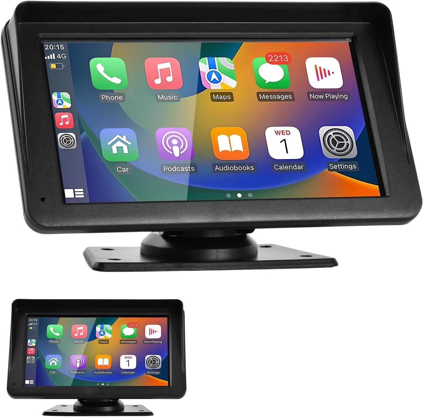 Car Stereo with 7 Inch Touch Screen, Portable Car Radio Carplay Wireless and Android Auto, HD IPS Touch Portable Car Radio, with Voice Control, GPS,Car, Bluetooth Navigation