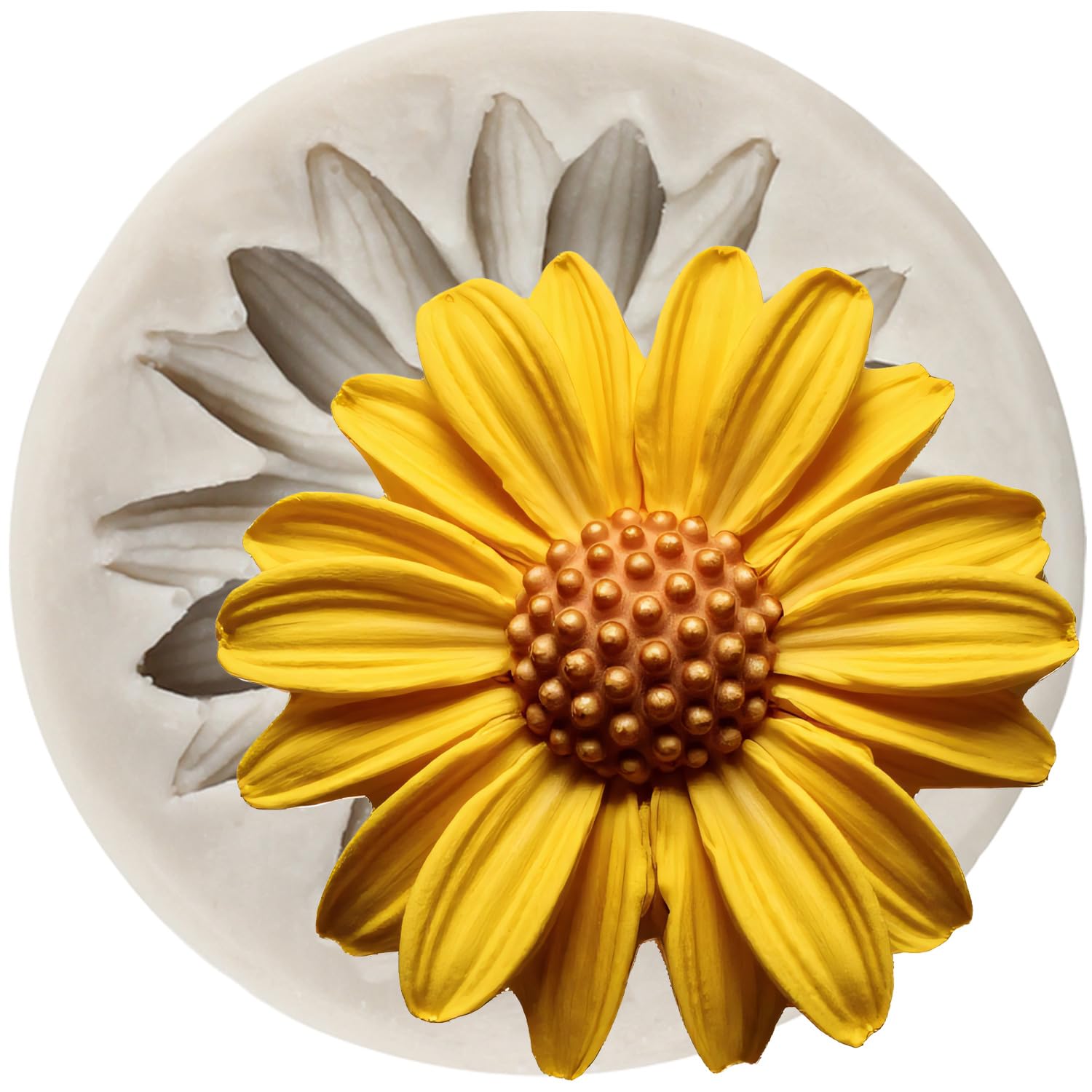 MINFEIDMS Chrysanthemum Fondant Silicone Mould Sunflower Silicone Moulds for Cake Decorating Cupcake Topper Candy Chocolate Gum Paste Polymer Clay