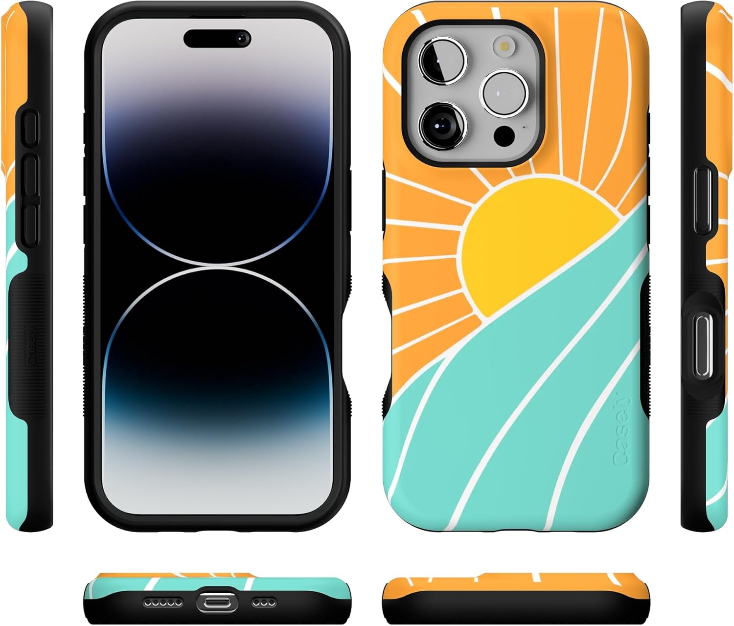 Casely iPhone 16 Pro Case | Waves & Rays | Sunshine | Bold Protective Design | Compatible with MagSafe - Image 9