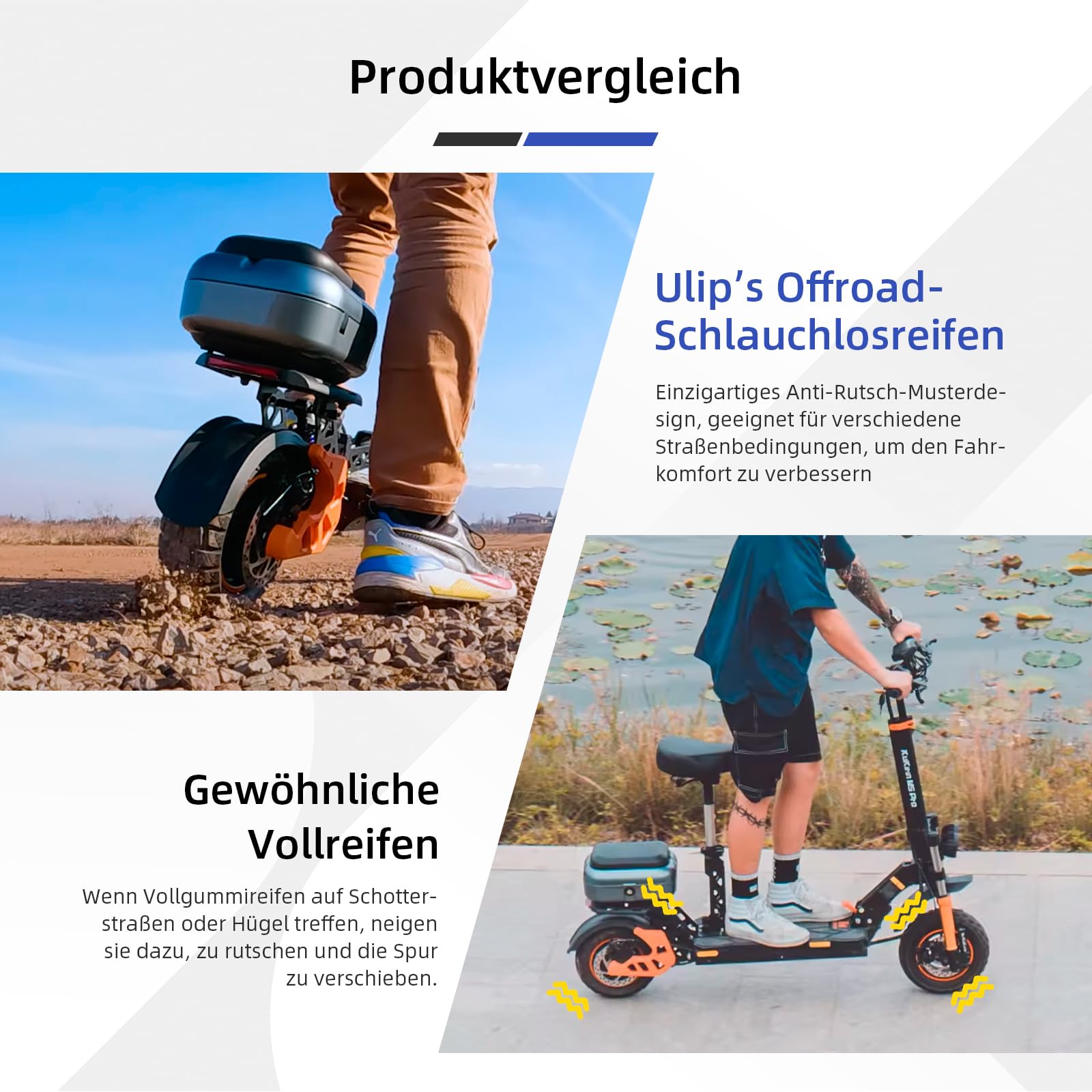 90/50 – 6,5 fuoristrada senza tubo pneumatico per scooter elettrico posteriore Kukirin M5 Pro