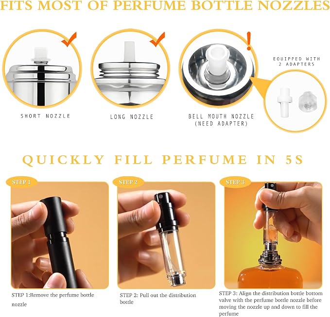 2PCS Perfume Travel Refillable Bottle 5ml Negro y Gris miniatura 3