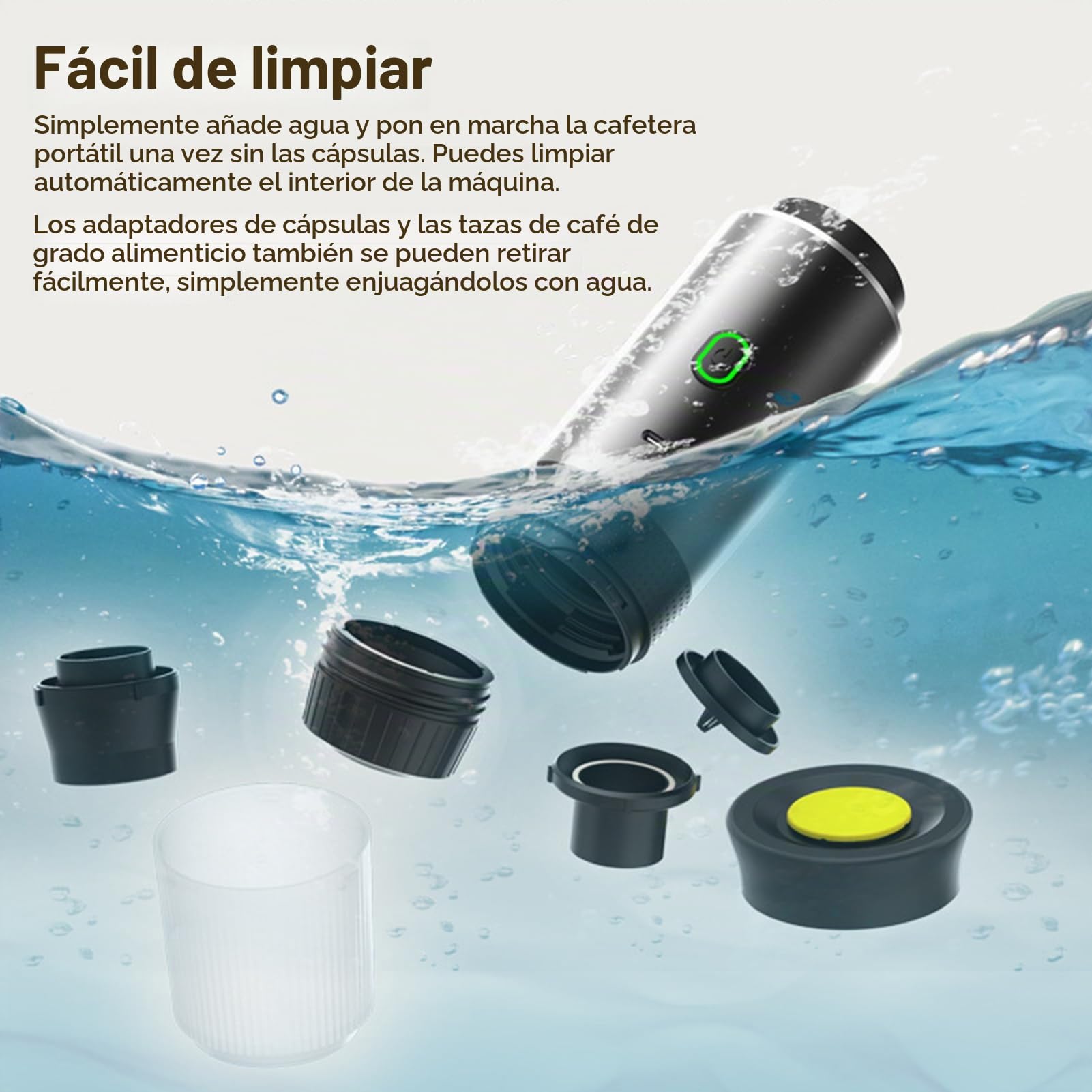3 en 1 cafetera eléctrica portátil, mini funciona con cápsulas y café molido, 15 bar y frío y calefacción para coche, casa, viaje