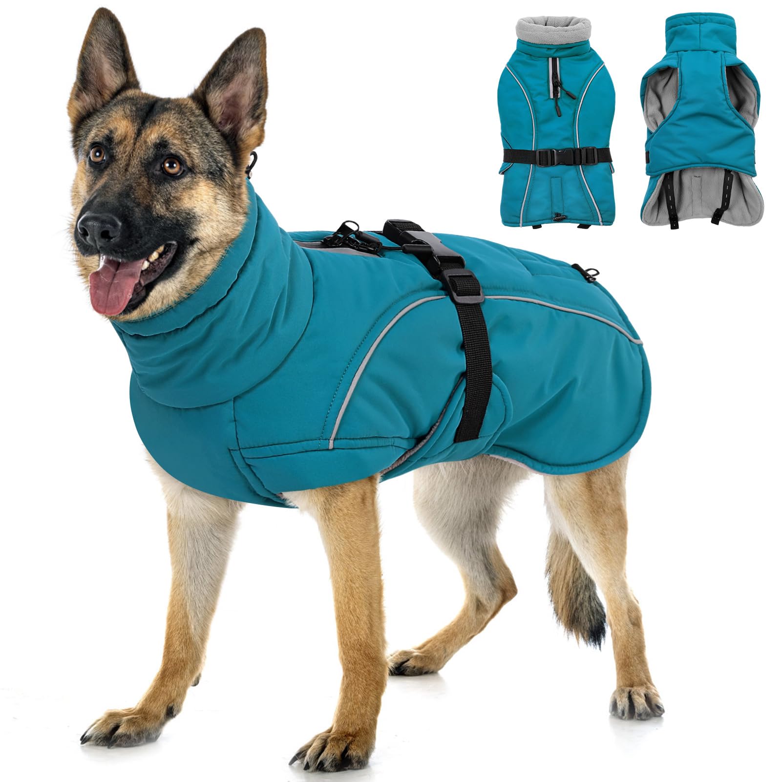 Amazon.com : Queenmore Large Dog Coat, Winter Dog Jacket, Waterproof ...