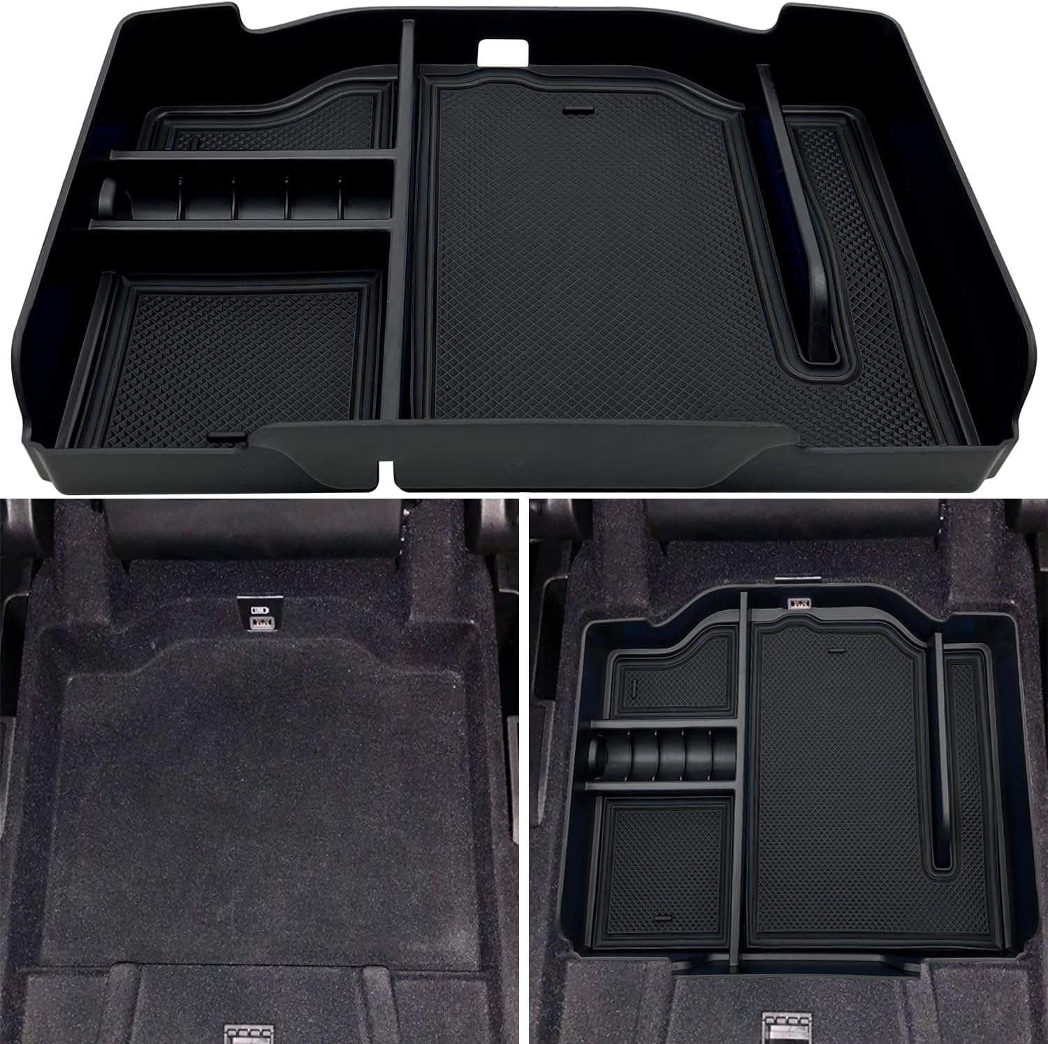 Center Console Organizer fit for Dodge RAM 1500 2500 3500 2024 2023 2022 2021 2020 2019 Accessories Interior Storage Box Armrest Storage Tray (Black)