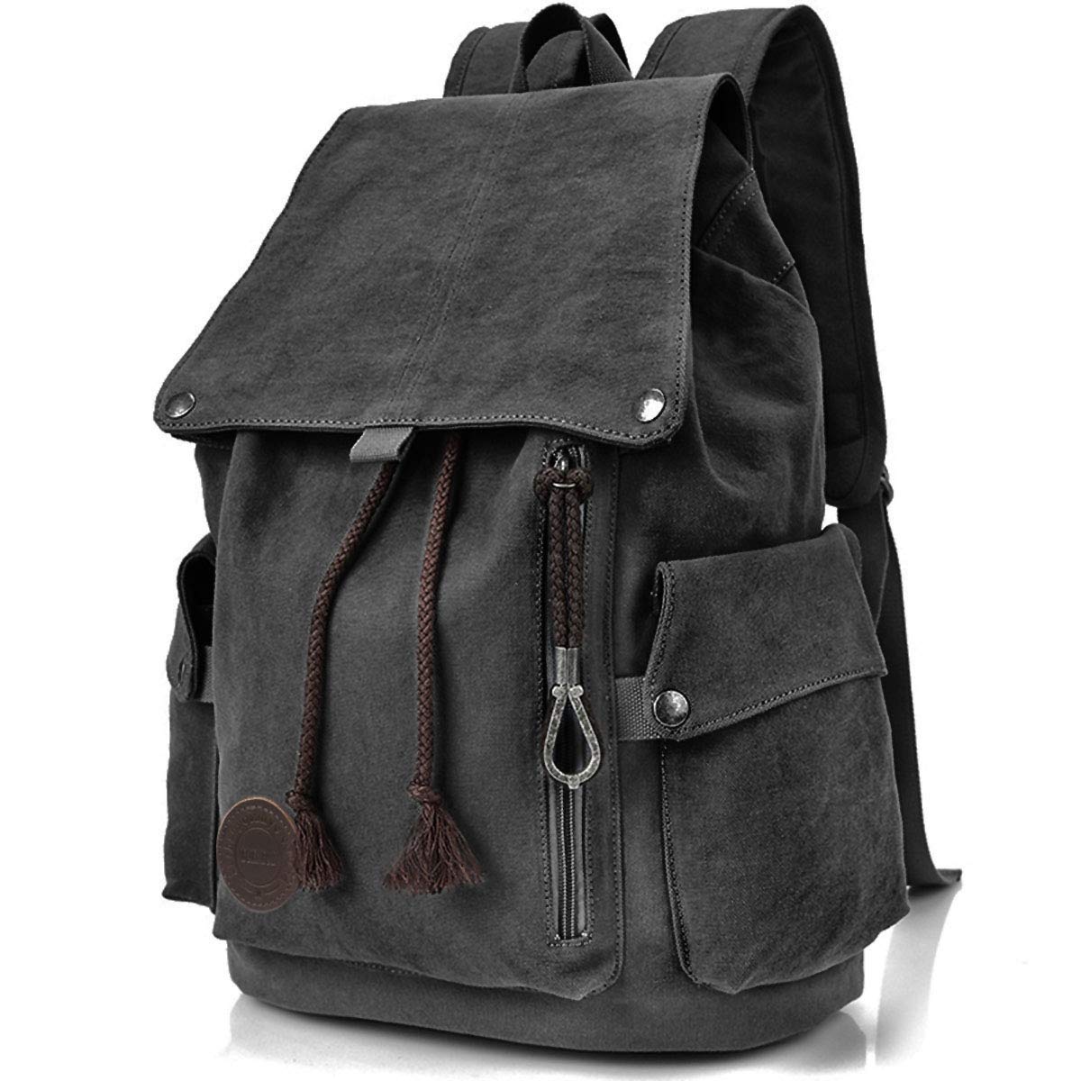 Canvas Leinwand Rucksack Vintage für Outdoor Camping Außflug Sports Universität Rucksack Wanderrucksack Schultasche Schulrucksack Herren Damen Mädchen Jungen Teenager Rucksäcke